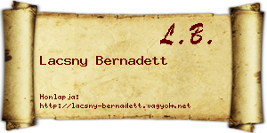 Lacsny Bernadett névjegykártya