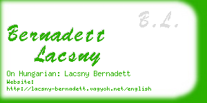 bernadett lacsny business card